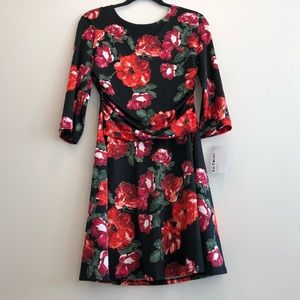 Enfocus Studio Black Red Gold Dress NWT